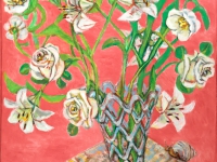 '  White flowers '                    2012    oil & tempera on canvas    102 x 95 cm
