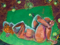 ' Picnic Purse '    2008  oil & tempera on canvas  140 x 160 cm