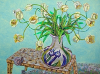 ' White tulips '   2011 oil & tempera on canvas 103 x 140 cm (verkauft)